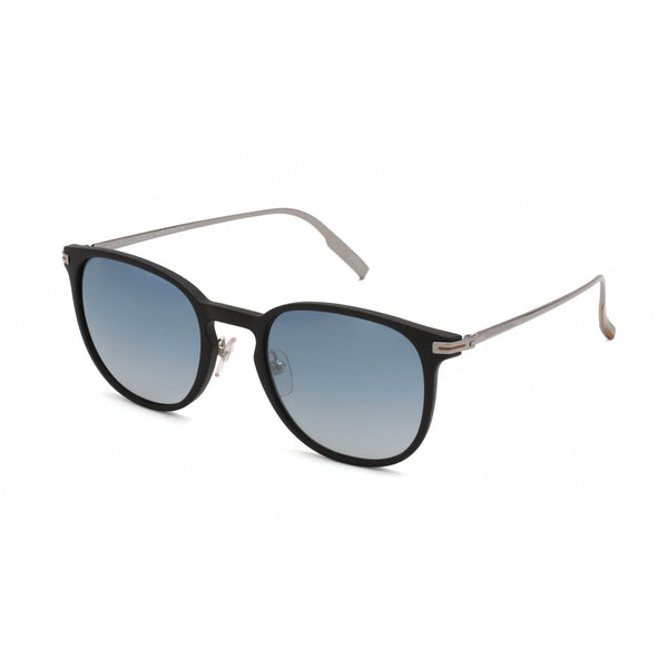 Ermenegildo Zegna EZ0136 Sunglasses Matte Black / Blue Mirror-AmbrogioShoes