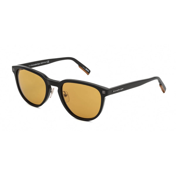 Ermenegildo Zegna EZ0150 Sunglasses Shiny Black / Brown-AmbrogioShoes