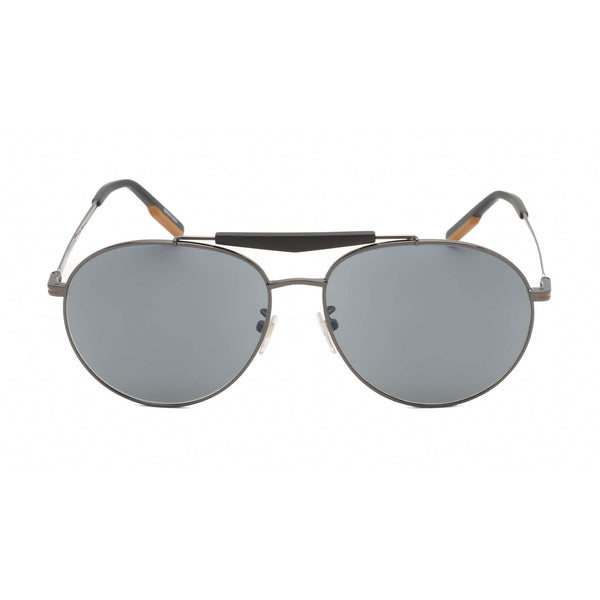 Ermenegildo Zegna EZ0154-F Sunglasses shiny gunmetal / smoke-AmbrogioShoes