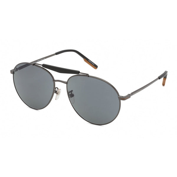 Ermenegildo Zegna EZ0154-F Sunglasses shiny gunmetal / smoke-AmbrogioShoes