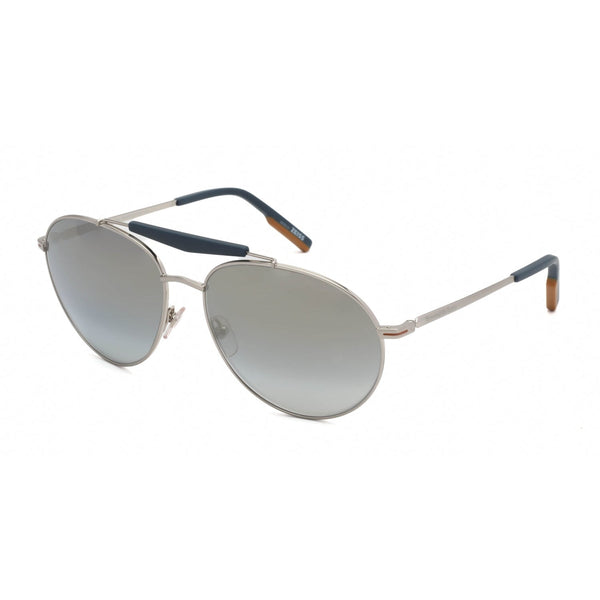 Ermenegildo Zegna EZ0154 Sunglasses Shiny Palladium / Gradient Blue-AmbrogioShoes