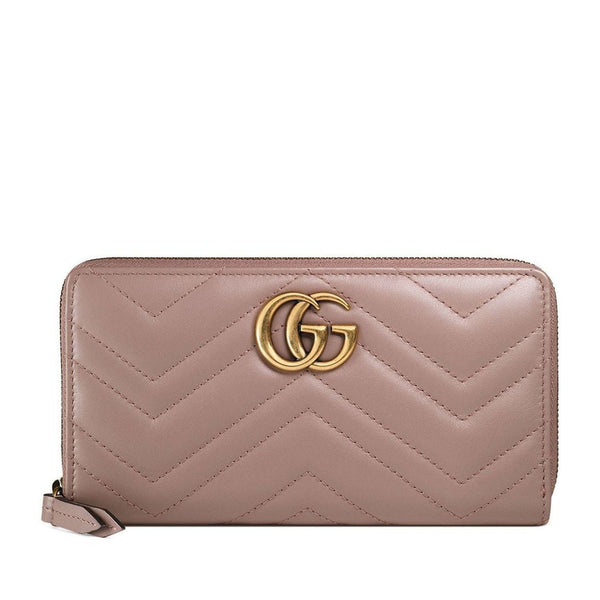 Gucci Marmort Women's Pink Calf-Skin Leather Quilted Wallet 443123DTD1T (GGWW3601)-AmbrogioShoes