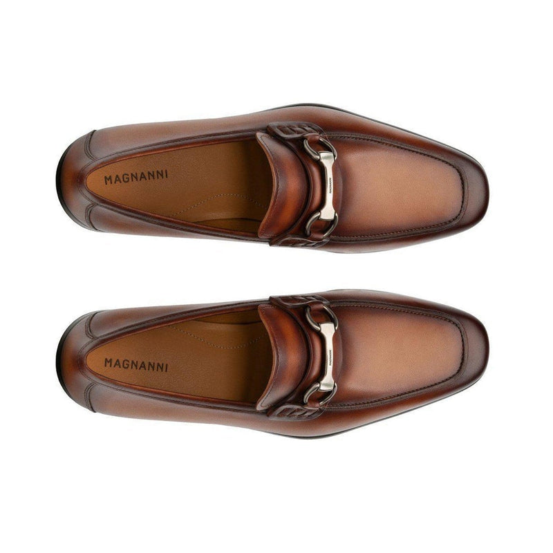 Magnanni 18456 Rafia-II Men's Shoes Buterblade Cognac Calf-Skin Horsebit Loafers (MAG1077)-AmbrogioShoes