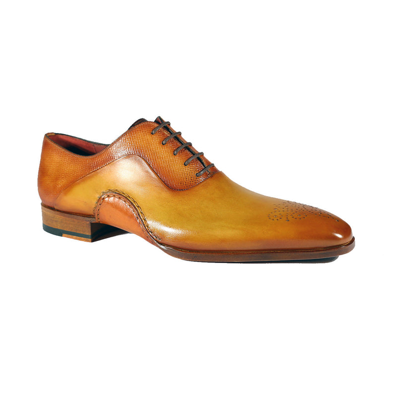 Magnanni 20120 Sanchez II Men's Shoes Brown & Lemon Grabado Print / Calf-Skin Leather Oxfords (MAGS1092)-AmbrogioShoes