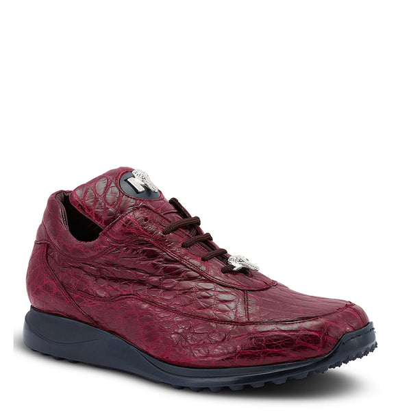 Mauri 8900/2 Bloodshed Men's Shoes Ruby Red Exotic Alligator Casual Sneakers (MA5458)-AmbrogioShoes