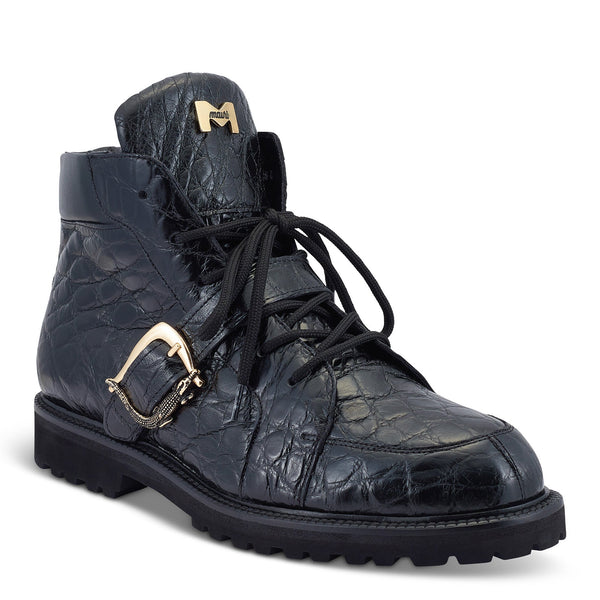 Mauri Corrupt 4994/1 Men's Shoes Black Exotic Alligator Chukka Boots (MA5480)-AmbrogioShoes