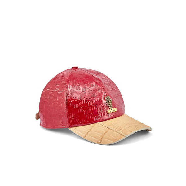 Mauri H65 Classic Men's Raspberry & Champagne Exotic Crocodile / Patent Leather Hat (MAH10334)-AmbrogioShoes