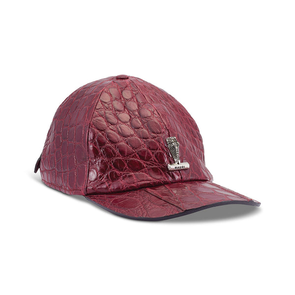 Mauri H65 Men's Ruby Red Exotic Alligator Hat (MAH1038)-AmbrogioShoes