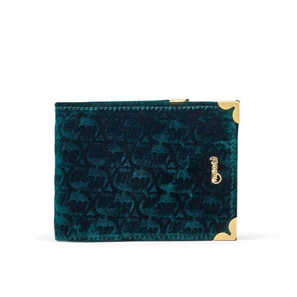 Mauri W2 Men's Hunter Green Velvet Embossed Wallet (MAW1001)-AmbrogioShoes