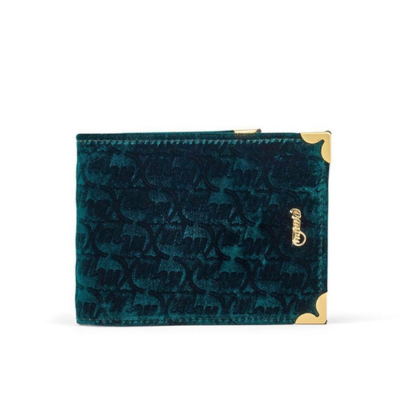 Mauri W2 Men's Hunter Green Velvet Embossed Wallet (MAWS1001)-AmbrogioShoes