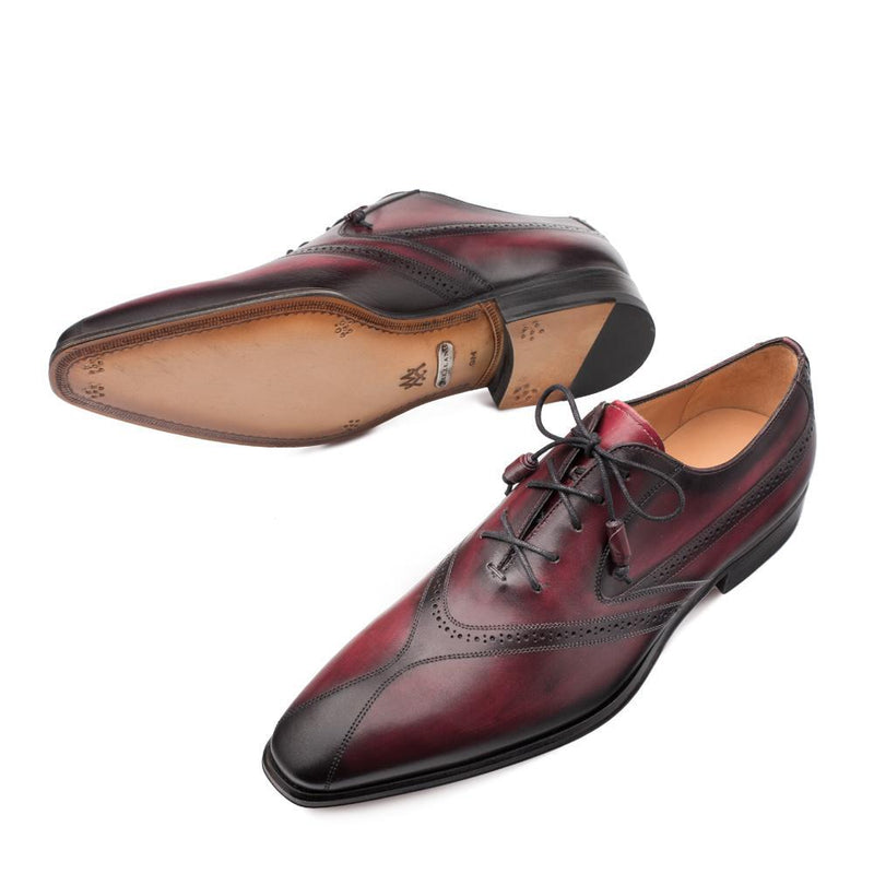 Mezlan Bertone Men's Shoes Burgundy Calf-Skin Leather Oxfords 9341 (MZ3116)-AmbrogioShoes