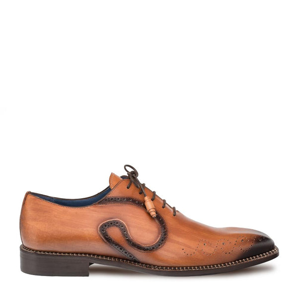 Mezlan 9743 Ellwood Men's Shoes Cognac Calf-Skin Leather Oxfords (MZ3248)-AmbrogioShoes