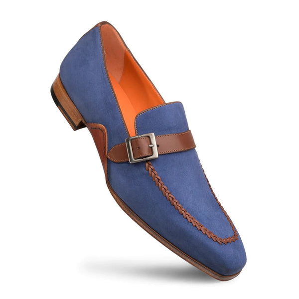 Mezlan 9909 S106 Men's Shoes Navy & Cognac Nubuck / Calf-Skin Leather Loafers (MZ3355)-AmbrogioShoes