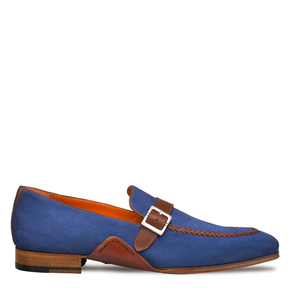Mezlan 9909 S106 Men's Shoes Navy & Cognac Nubuck / Calf-Skin Leather Loafers (MZ3355)-AmbrogioShoes