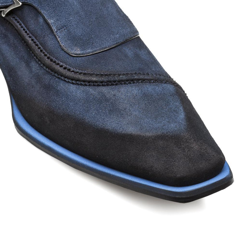 Mezlan 9919 S109 Men's Shoes Blue Suede Leather Monk-Strap Loafers (MZ3343)-AmbrogioShoes