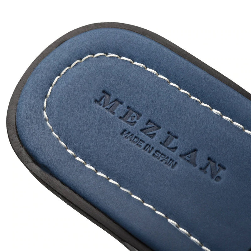 Mezlan R20258 Men's Shoes Blue Multi Woven Leather Slip-On Sandals (MZ3461)-AmbrogioShoes