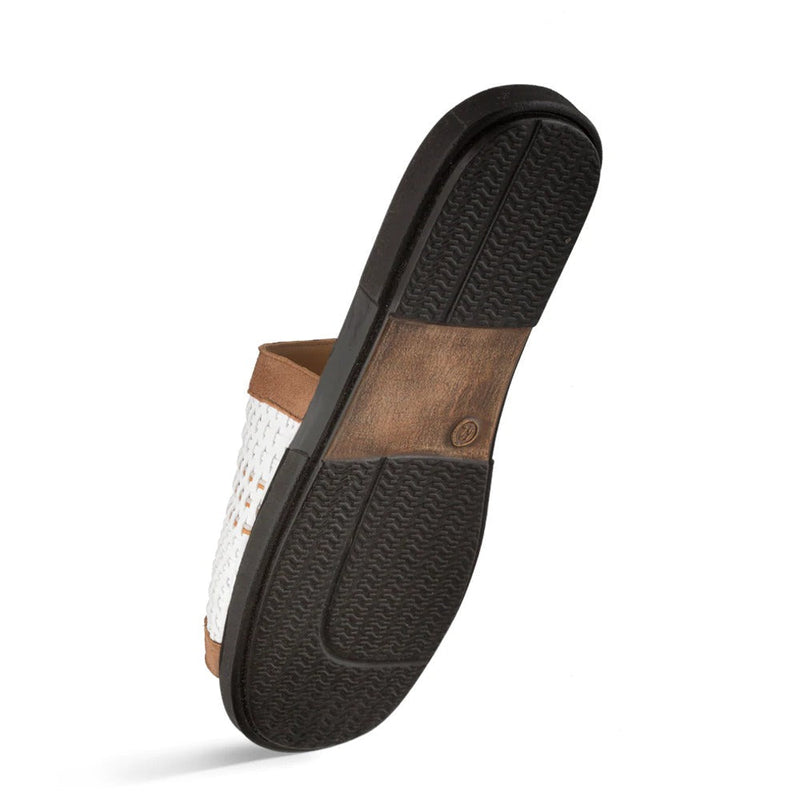 Mezlan R20258 Men's Shoes White Multi Woven Leather Slip-On Sandals (MZ3460)-AmbrogioShoes