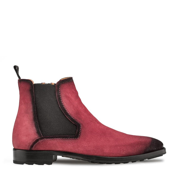 Mezlan S20085 Men's Shoes Burgundy Suede Leather Chelsea Boots (MZ3394)-AmbrogioShoes
