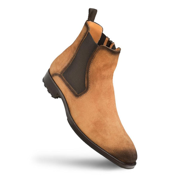Mezlan S20085 Men's Shoes Cognac Suede Leather Chelsea Boots (MZ3395)-AmbrogioShoes