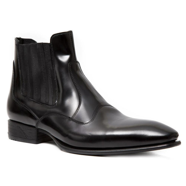 New Rock Men's Shoes Black Calf-Skin Leather Leather Ankle Boots M-NW159-C1(NR1304)-AmbrogioShoes