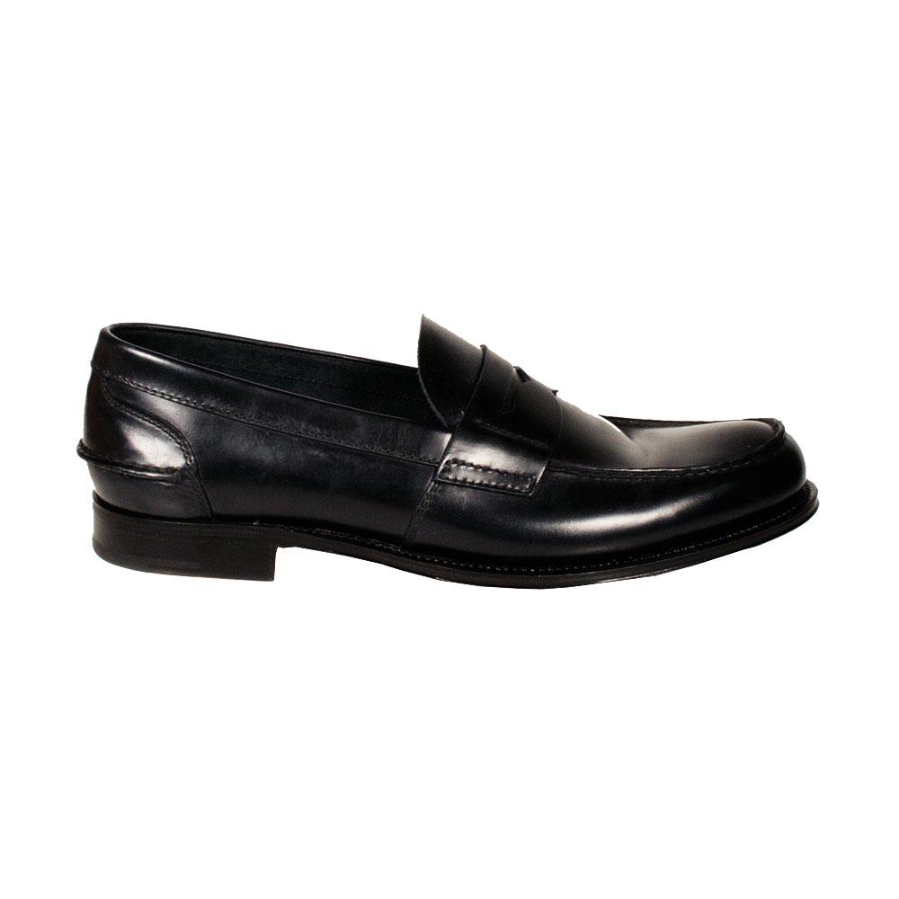 Kip gelijktijdig tuin Prada 2D2843 Men's Shoes Black Calf-Skin Leather Penny Loafers (PRM70) –  AmbrogioShoes