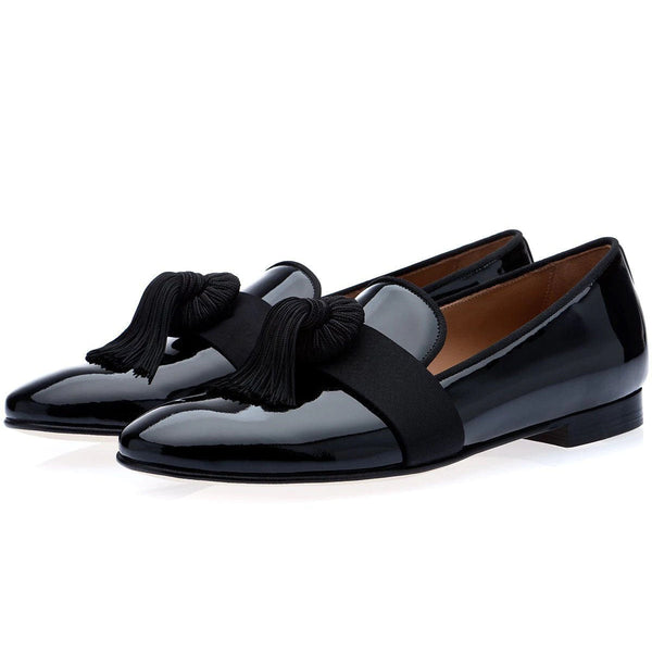 Super Glamourous Agadir Men's Shoes Black Patent Leather Loafers (SPGM1029)-AmbrogioShoes