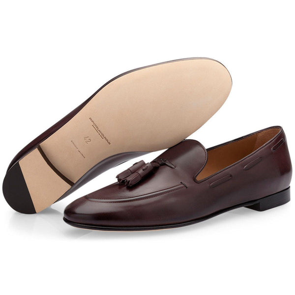 SUPERGLAMOUROUS Philippe Men's Shoes Cocoa Nappa Leather Tassels Loafers (SPGM1114)-AmbrogioShoes