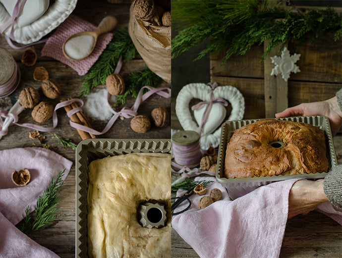 bundt cake con crema de nueces