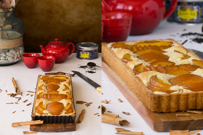 receta de tarta de melocotón con crema de almendras