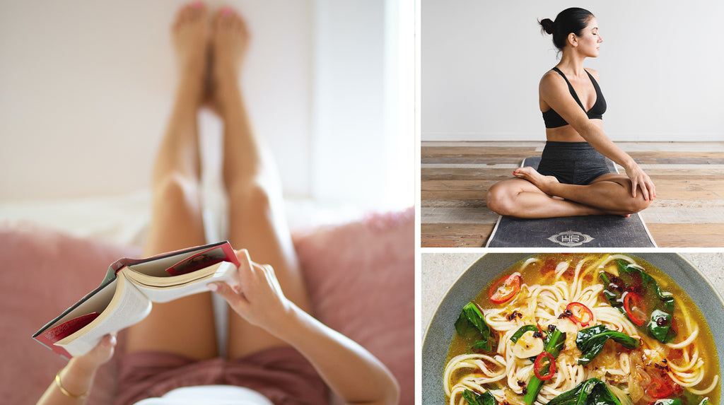 Enjoy time at home during lockdown. Slow cook, read, practise a bit of yoga to calm your mind.