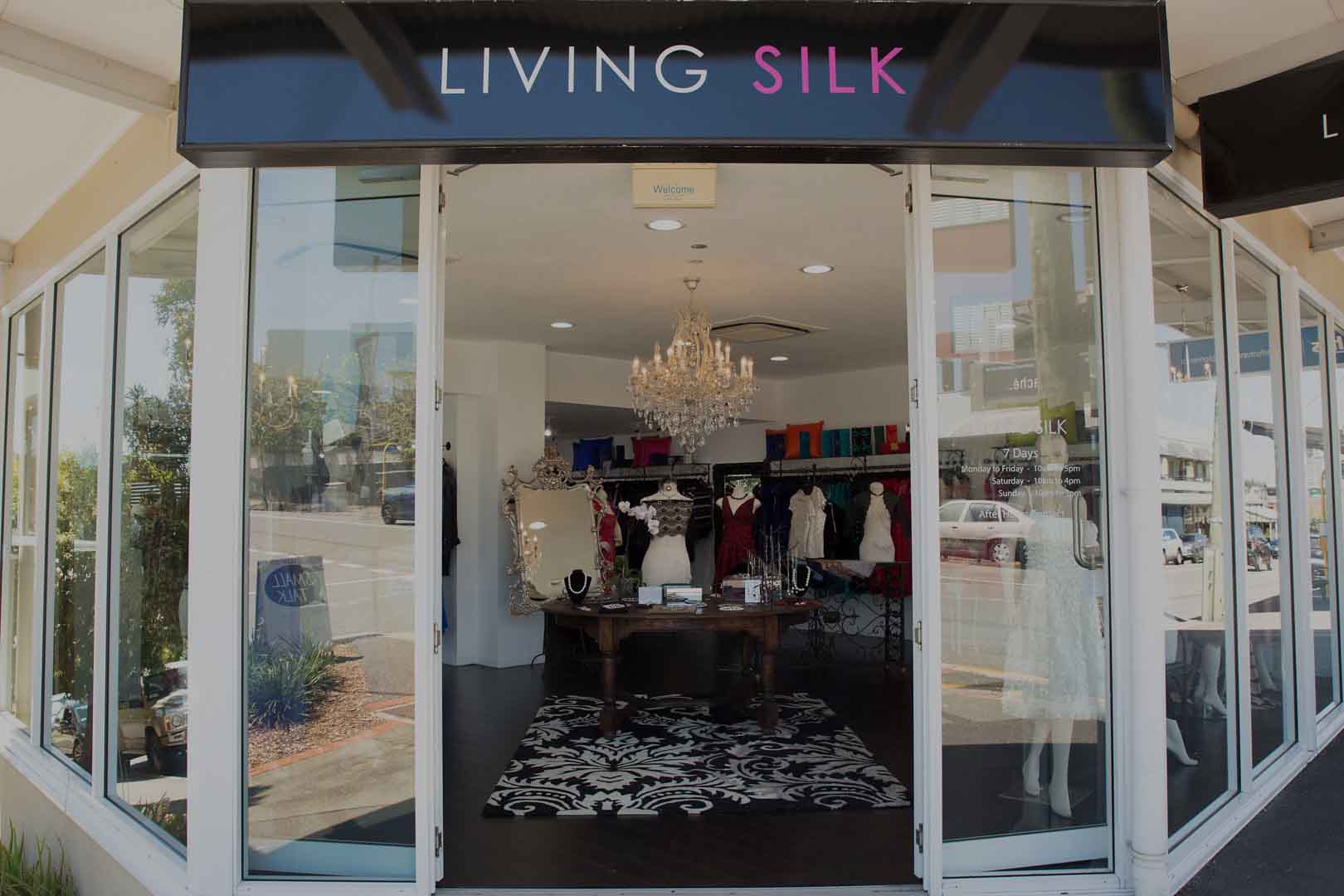Living Silk US - Tea Length Dress Navy - Mother of Bride & Groom Dresses