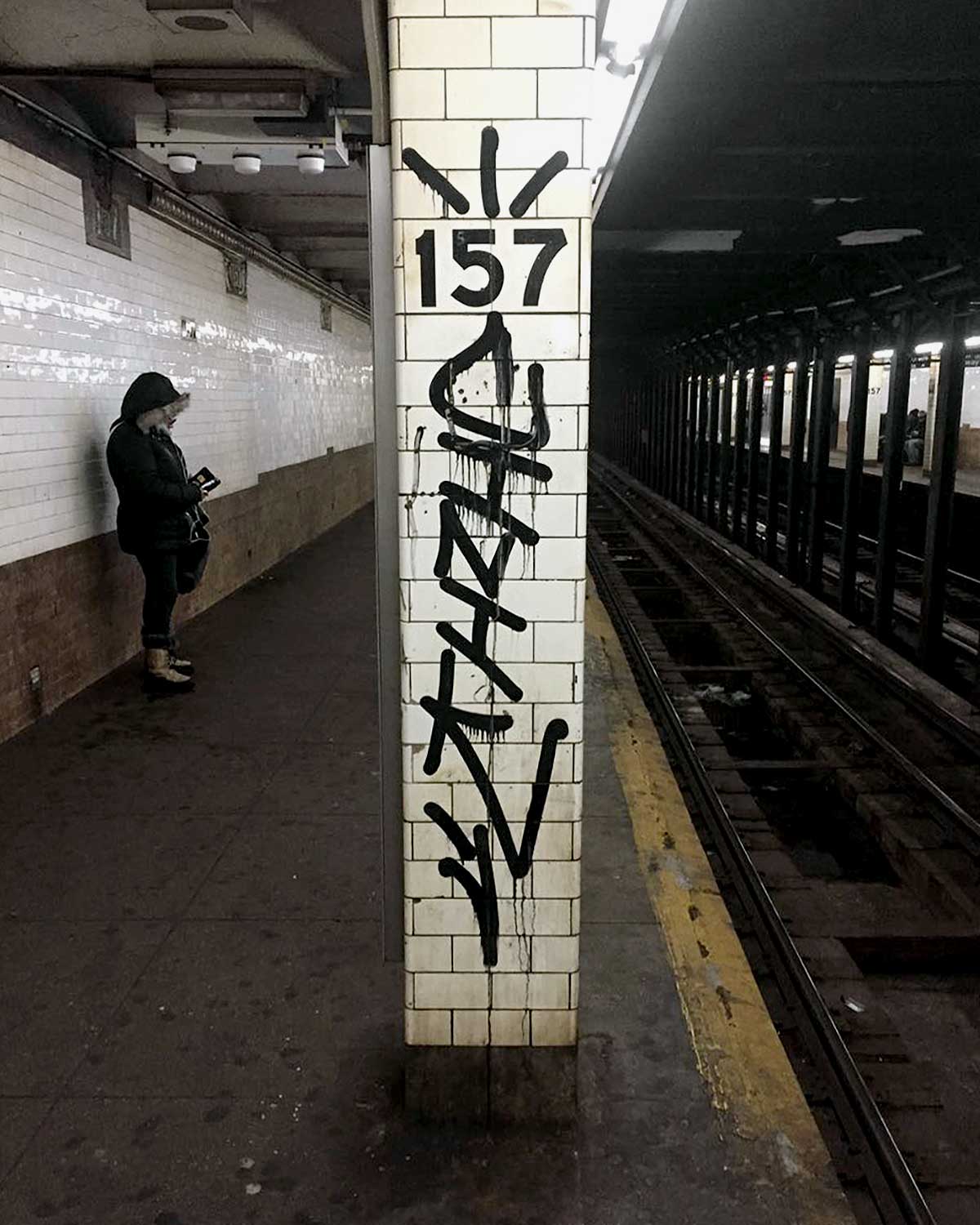 Graffiti artist Cinik handstyle tag spotted at 157 station in NYC