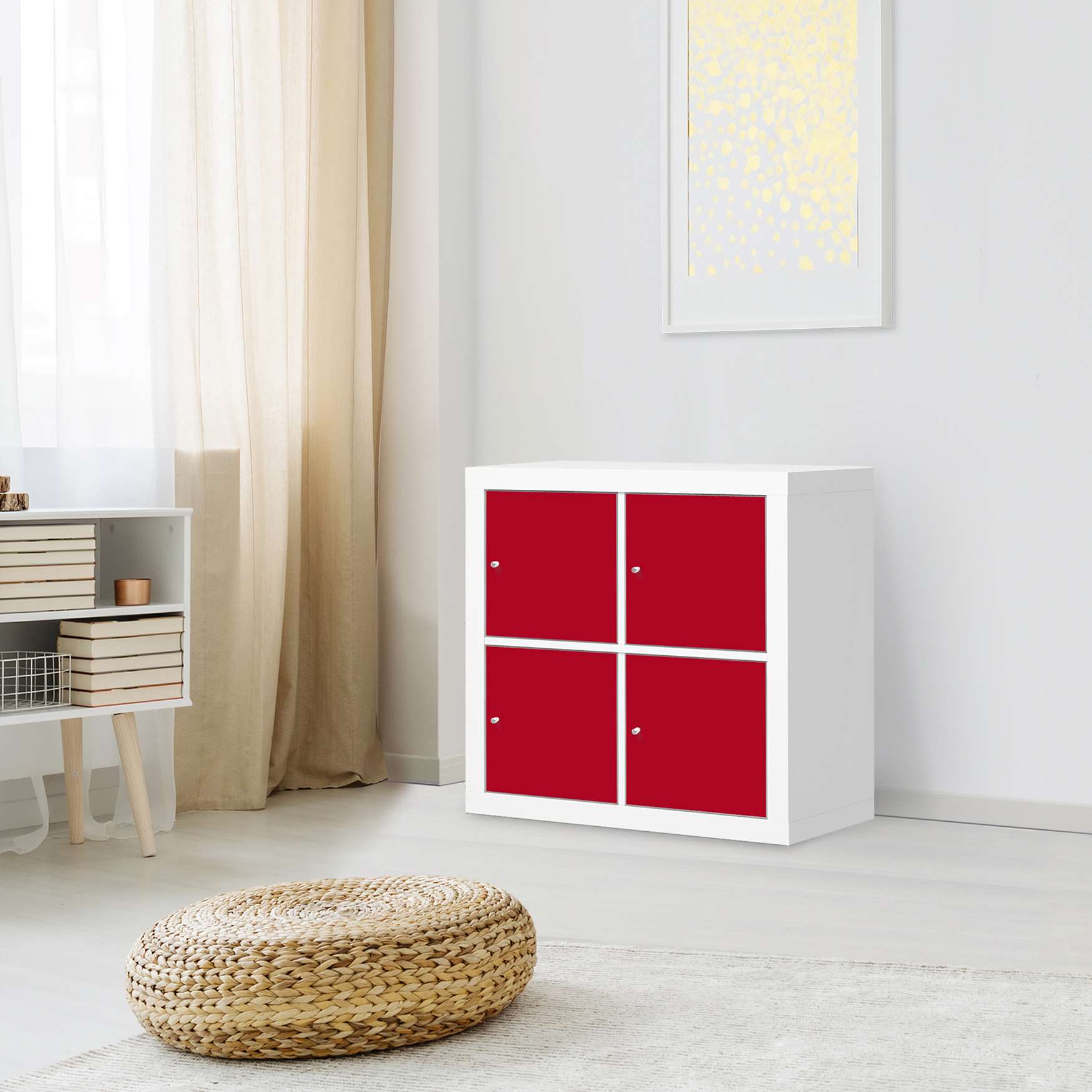 Klebefolie für Möbel IKEA Kallax Regal 13 Türen - Design: Rot Dark
