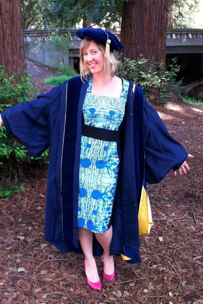 Blue Neuroscience Graduation Dress