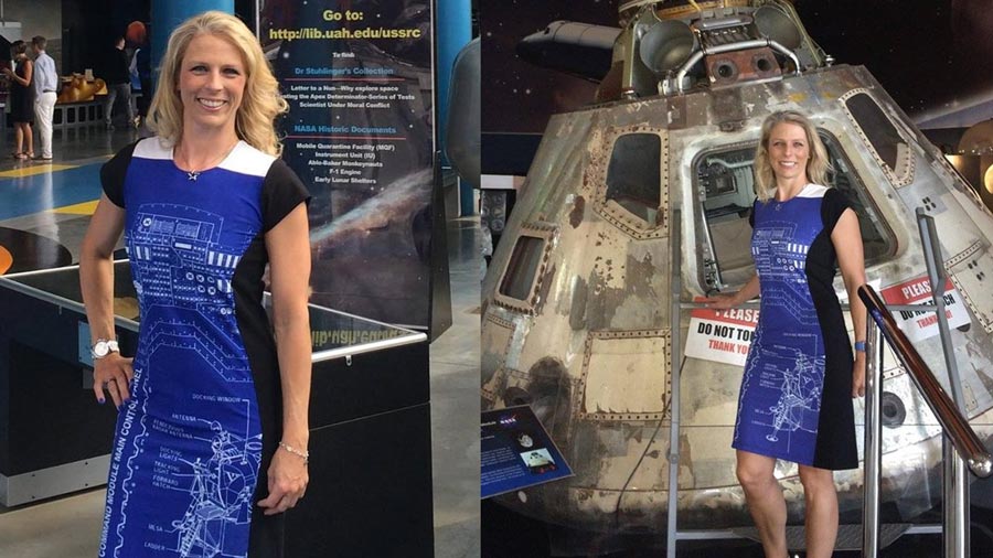 Apollo9 Rocket Scientist Blueprint Dress Michelle Lucas