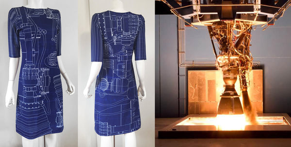 SpaceX Merlin Falcon Blueprint Dress