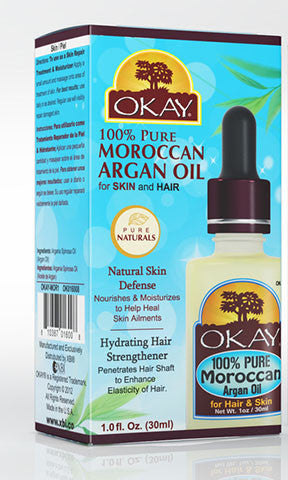Okay 100% Pure Moroccan Argan Oil for Skin and Hair (1.0 fl oz.)