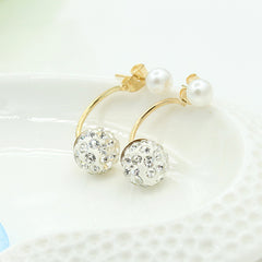 Women Crystal Pearl Earrings