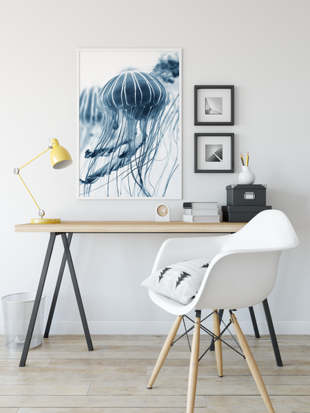 Bluebottle jellyfish art print