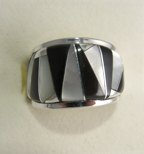 Black onyx and Mother Pearl Ring 