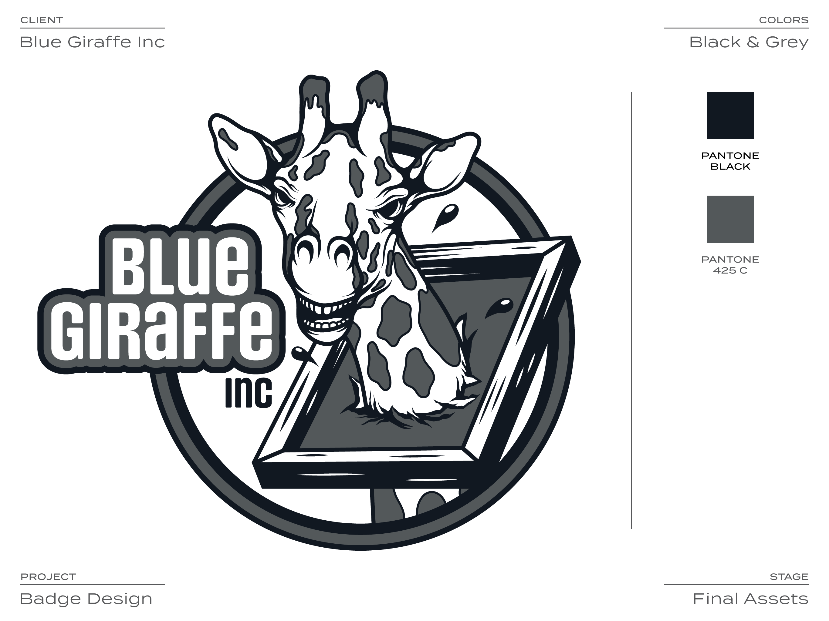 Blue Giraffe Inc Badge Black and Grey