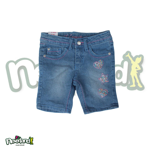 SHORT JEANS AZUL CON HILOS ROSADOS Z.CAVARICCI 64754 Z.CAVARICCI