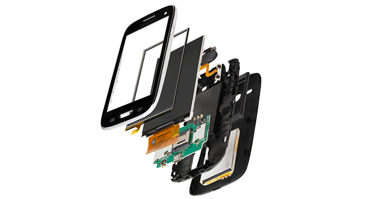 isometric disassembly of smartphone