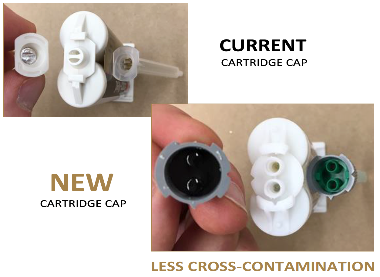 New 3M DP Epoxy cartridge cap vs Old cartridge cap