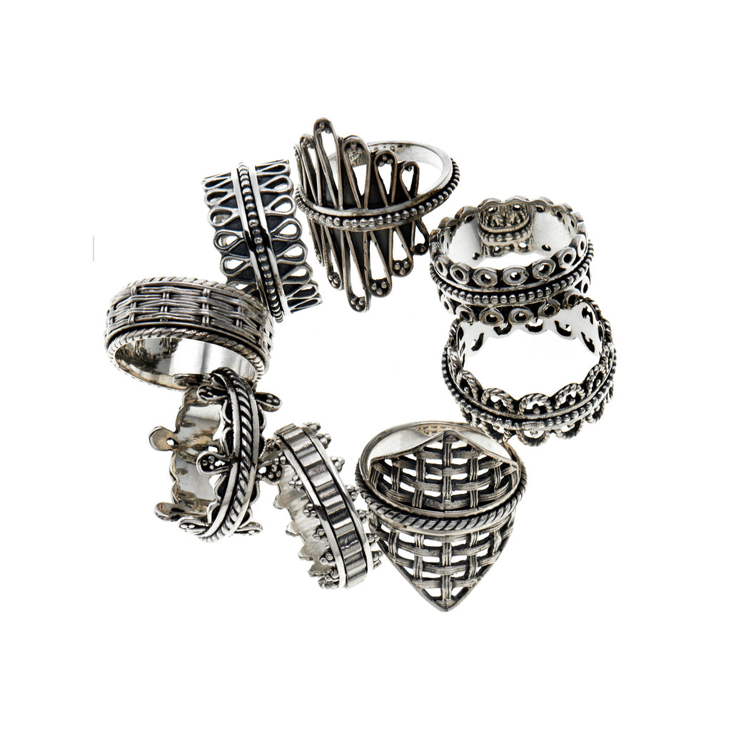 Sterling Silver Handmade Spin Rings by Cynthia Gale New York 