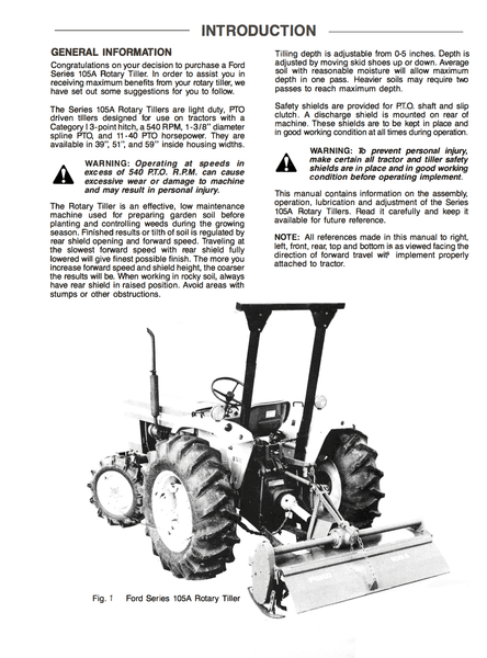 Ford Series 105a Tillers
