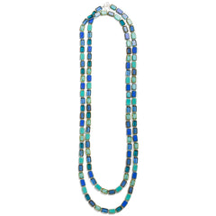 60-Inch Trilogy Necklace in Ocean Mix by Stefanie Wolf, Martha's Vineyard: Blue, sapphire, turquoise, navy, indigo, aqua, royal, denim