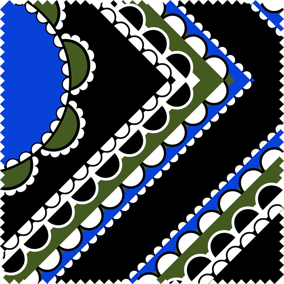 Willoughby Cotton Velvet Black/Royal