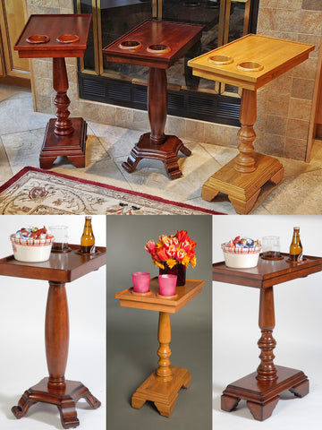 Chairside End Table Server - The Premier hardwood end table with cup holders for your home theater, media rooms, and living rooms.