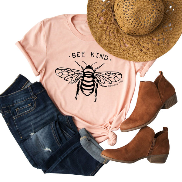 Be Kind Shirt | Bee Shirt | Honey Bee | Save the Bees | Women's Christian Graphic Tee | Be Nice Faith T-shirt | Jesus Shirt | Mom Tee Gift